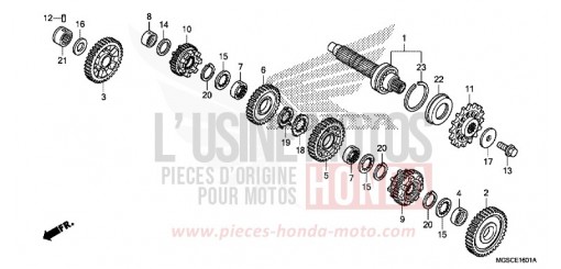 BOITE DE VITESSES (ARBRE INTERMEDIAIRE) NC700DC de 2012
